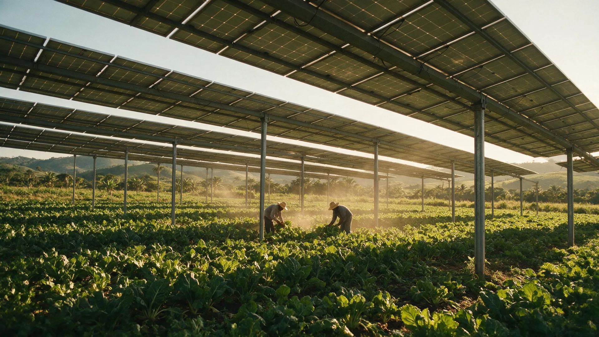 Usina agrivoltaica sobre lavoura em Santa Catarina
